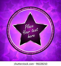 Magenta vector stars with shine background