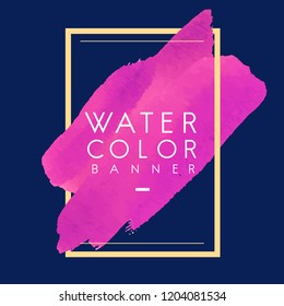 Magenta watercolor banner design vector