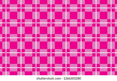 magenta and white gingham plaid pattern.Vector illustration.EPS-10.