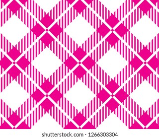 magenta and white gingham plaid pattern.Vector illustration.EPS-10.