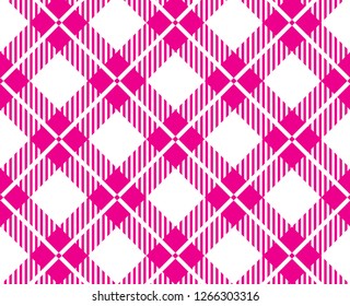 magenta and white gingham plaid pattern.Vector illustration.EPS-10.