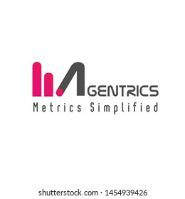 Magentrics metrics word logo template