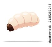 Maggot or grub larva vector isolated illustration