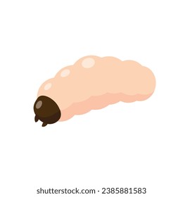 Maggot or grub larva vector isolated illustration