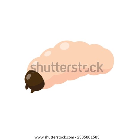 Maggot or grub larva vector isolated illustration
