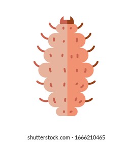 icono del insecto maggot sobre fondo blanco, estilo plano, ilustración vectorial