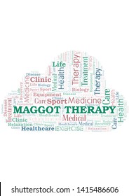 Maggot Therapy word cloud. Wordcloud made with text only.