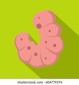 Maggot worm icon. Flat illustration of maggot worm vector icon for web isolated on lime background