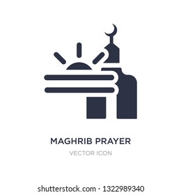 maghrib prayer icon on white background. Simple element illustration from Religion concept. maghrib prayer sign icon symbol design.