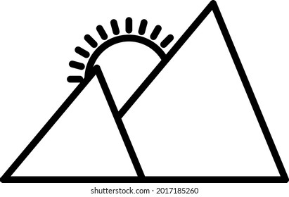 Maghrib Vector Line Icon Design
