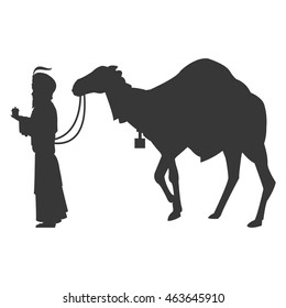 magi with camel silhouette icon vector illustration