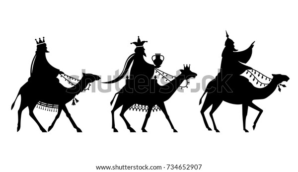 The Magi on the way to Jesus. Nativity\
christmas graphics design\
elements.