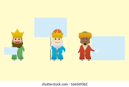 The Magi set doing actions for use in advertising, presentations, brochures, documents, forms, etc.