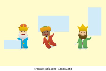 The Magi set doing actions for use in advertising, presentations, brochures, documents, forms, etc.