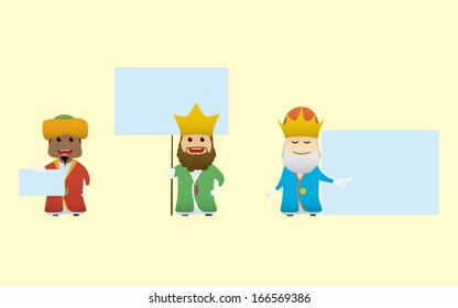 The Magi set doing actions for use in advertising, presentations, brochures, documents, forms, etc.