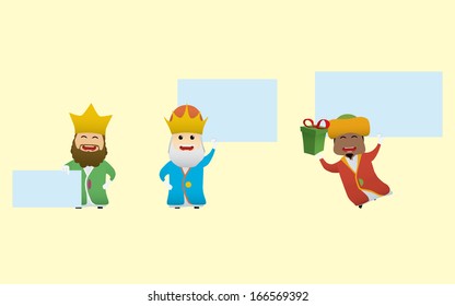 The Magi set doing actions for use in advertising, presentations, brochures, documents, forms, etc.