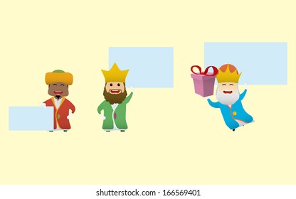 The Magi set doing actions for use in advertising, presentations, brochures, documents, forms, etc.