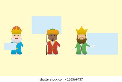 The Magi set doing actions for use in advertising, presentations, brochures, documents, forms, etc.
