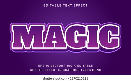 Magic 3d editable text effect template. Suitable for brand or business logo