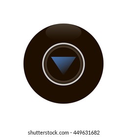 Magic 8 Ball Isolated On White Background Vector Illustration.
