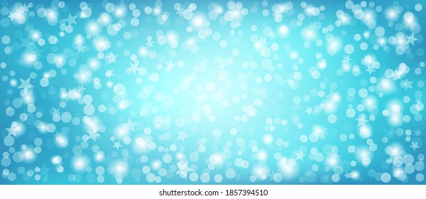 magic abstract blue background with snowflakes