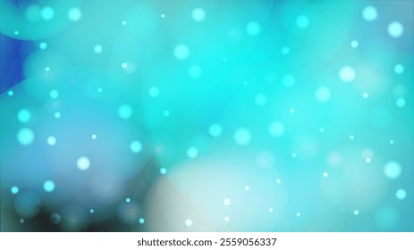 Magic Abstract Defocused Bokeh Circles Background Design.  Christmas Snowfall Vector Horizontal Illustration.  Glitter confetti. Winter Snow Sky. New Year Magic Illustration. Falling Snowflakes