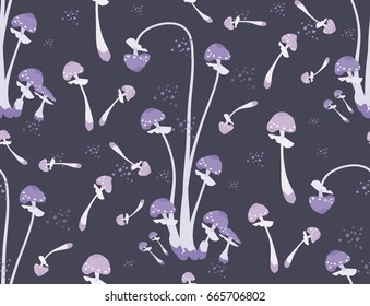 Magic abstract  mushrooms pattern seamless . Flat style for web vector illustration