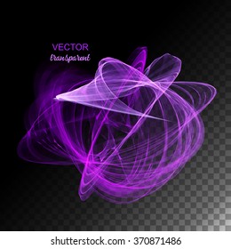 Magic abstract neon light transparent curved lines. Vector illustration