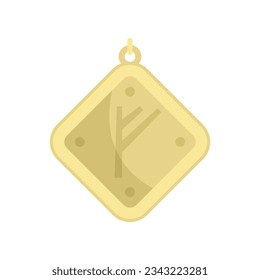 Magic amulet icon flat vector. Religion bead. Esoteric religion isolated