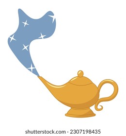 Eine magische Antiquitätenlampe. Vektorgrafik 