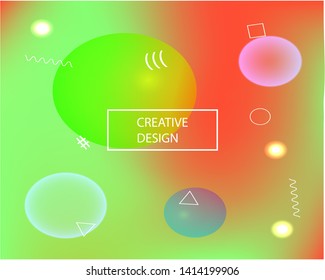 Magic backdrop from blurry patterns. Nice splash and spreading spot. Vector 3d art illustration layout. Green magic backdrop for use on modern electronic devices.