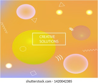 Magic backdrop from blurry patterns. Strange splash and spreading spot. EPS. Vector illustration invite. Yellow magic backdrop for use on modern electronic devices.