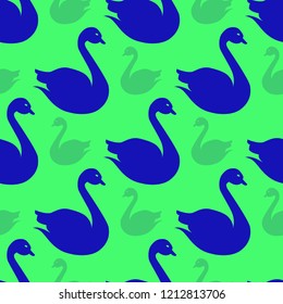 Magic background bird swan multicolor abstract seamless.