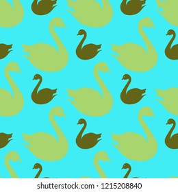 Magic background bird swan multicolored abstract seamless.