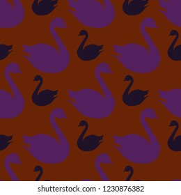 Magic background bird swan multicolored abstract seamless.