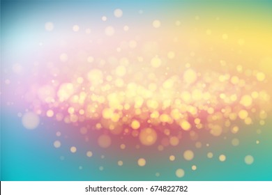 Magic background. Blurred abstract background, glow of lights, glitter and flash. Christmas and New Year background.