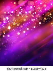 Magic background with bokeh and stars. Vector