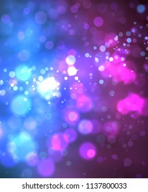 Magic background with bokeh and stars. Vector