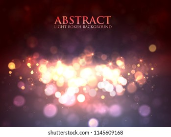 Magic background with bokeh and stars. Vector