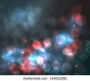 Magic background with bokeh and stars. Vector