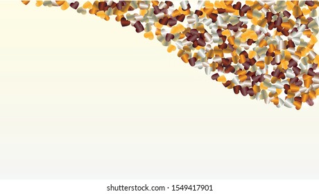 Magic Background with Confetti of Glitter Hearts Particles. Sparkle Lights Texture. St. Valentine Day. Birthday pattern. Light Spots. Star Dust. love Background. Design for Web.