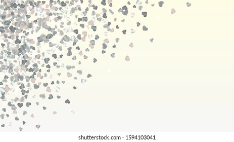 Magic Background with Confetti of Glitter Hearts Particles. Sparkle Lights Texture. St. Valentine Day. New Year pattern. Light Spots. Star Dust. love Background. Design for Print.