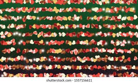 Magic Background with Confetti of Glitter Particles. St. Valentine Day. Party pattern. Light Spots. Explosion of Confetti. Glitter Vector Illustration. Design for Banner.