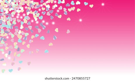 Magic Background with Confetti of Glitter Particles. St. Valentine Day. Celebration pattern. Light Spots. Explosion of Confetti. Glitter Vector Illustration. Design for Invitation.