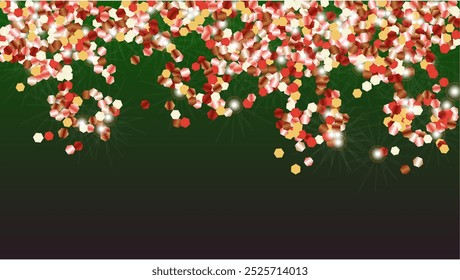 Magic Background with Confetti of Glitter Particles. Sparkle Lights Texture. Disco pattern. Light Spots. Star Dust. Explosion of Confetti. Design for Cover.