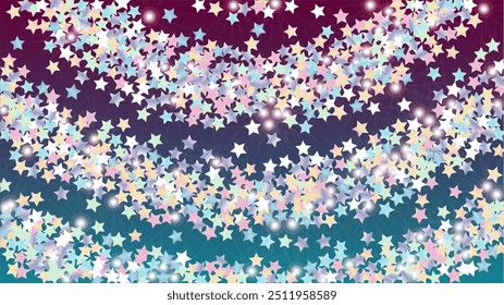 Fondo mágico con confeti de partículas de estrellas brillantes. Textura de luces brillantes. Patrón de Navidades. Puntos de luz. Polvo de Estrella. Diseño de Navidad. Explosión de confeti. Diseño para Póster.