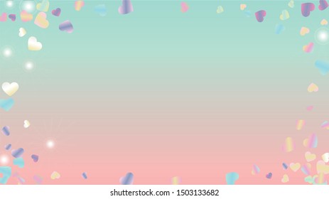 Magic Background with Confetti of Hearts Glitter Particles. St. Valentine Day. Celebration pattern. Light Spots. Explosion of Confetti. Glitter Vector Illustration. Design for Cover.