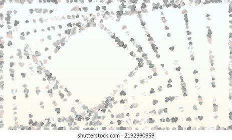 Magic Background with Confetti of Hearts Glitter Particles. St. Valentine Day. Celebration pattern. Light Spots. Explosion of Confetti. Glitter Vector Illustration. Design for Flyer.
