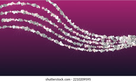 Magic Background with Confetti of Hearts Glitter Particles. St. Valentine Day. Christmas pattern. Light Spots. Explosion of Confetti. Glitter Vector Illustration. Design for Web.