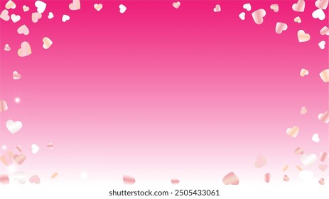 Magic Background with Confetti of Hearts Glitter Particles. St. Valentine Day. Birthday pattern. Light Spots. Explosion of Confetti. Glitter Vector Illustration. Design for Card.